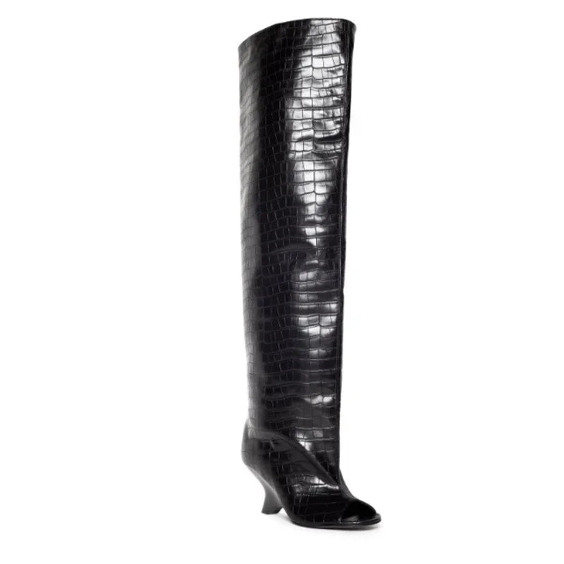 SculptStiletto™ Peep Toe Knee-High Boots