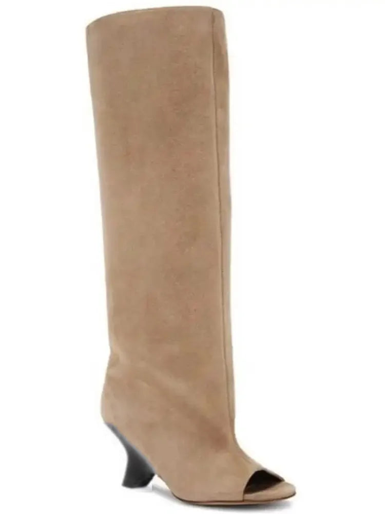 SculptStiletto™ Peep Toe Knee-High Boots