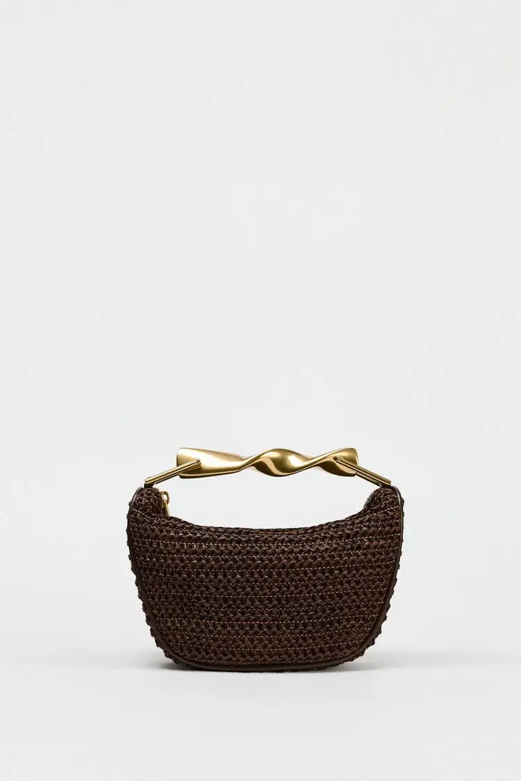 The Soleil Curve™ – Woven Half-Moon Chain Bag