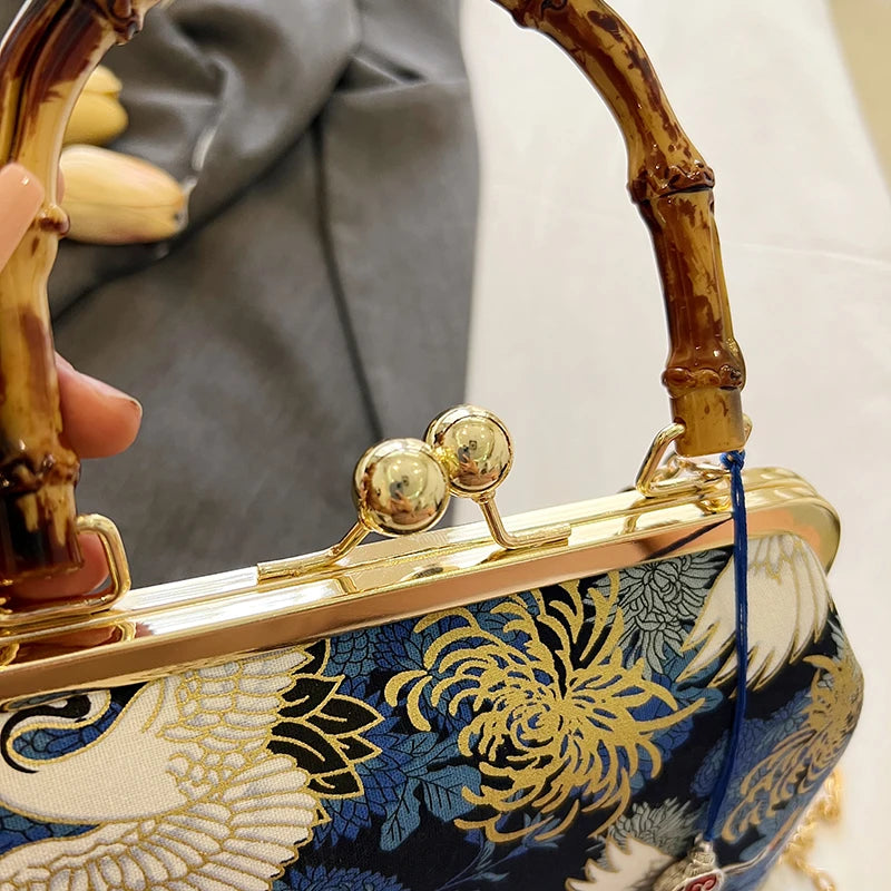 The Pearl Nomad — Canvas Tassel Shoulder & Clutch Bag