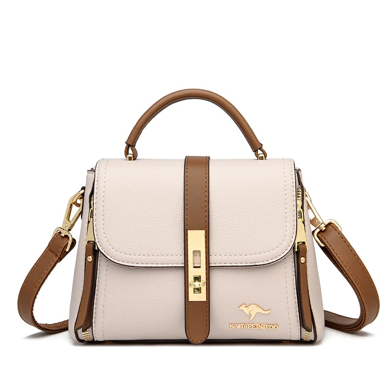 Lumière Patch Flap — Chic Microfiber Leather Shoulder Bag