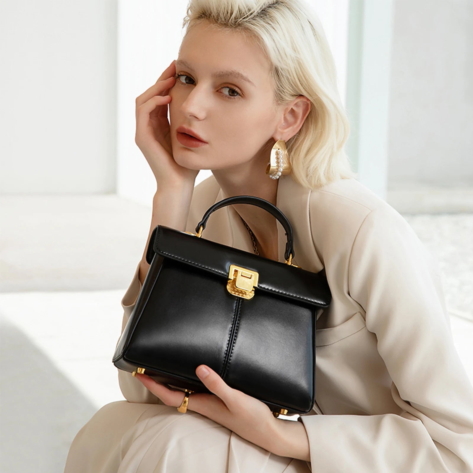 Vellure™ Leather Square Messenger