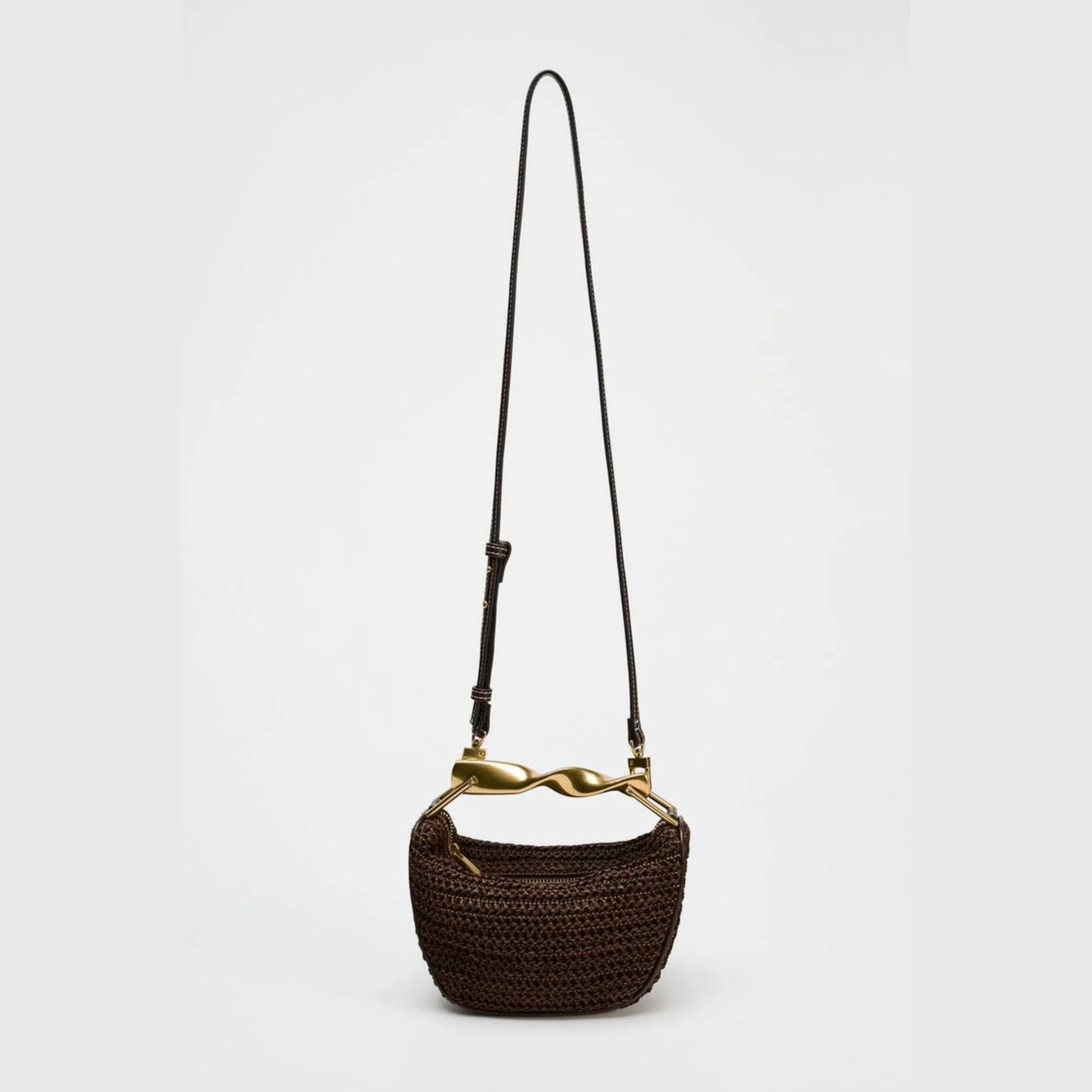 The Soleil Curve™ – Woven Half-Moon Chain Bag
