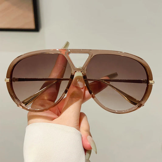SkySheen Gradient Shades – Oversized UV400 Pilot Sunnies
