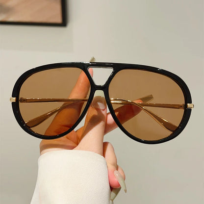 SkySheen Gradient Shades – Oversized UV400 Pilot Sunnies