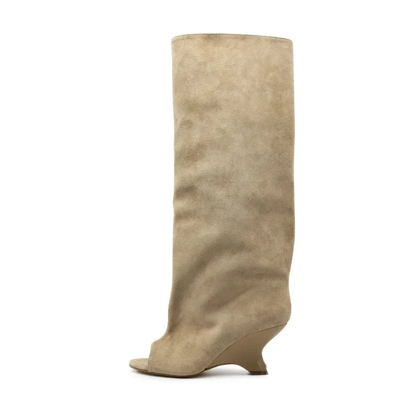 SculptStiletto™ Peep Toe Knee-High Boots