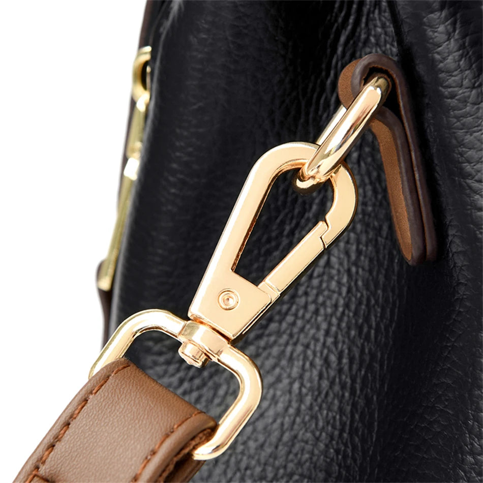 Lumière Patch Flap — Chic Microfiber Leather Shoulder Bag