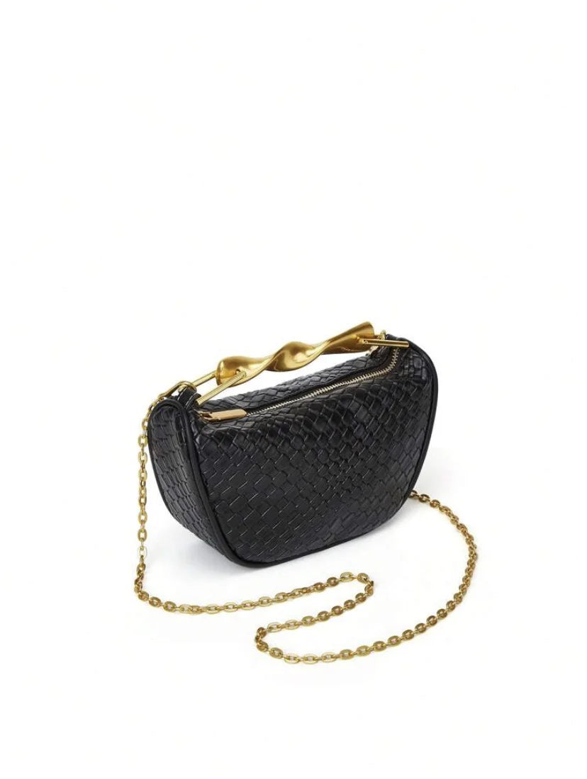 The Soleil Curve™ – Woven Half-Moon Chain Bag