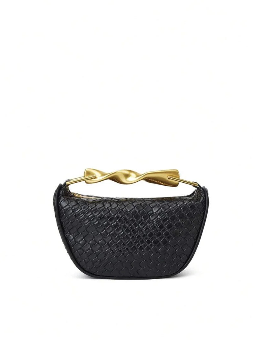 The Soleil Curve™ – Woven Half-Moon Chain Bag
