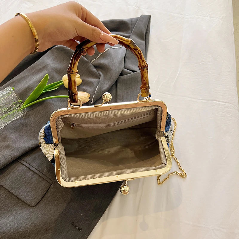 The Pearl Nomad — Canvas Tassel Shoulder & Clutch Bag