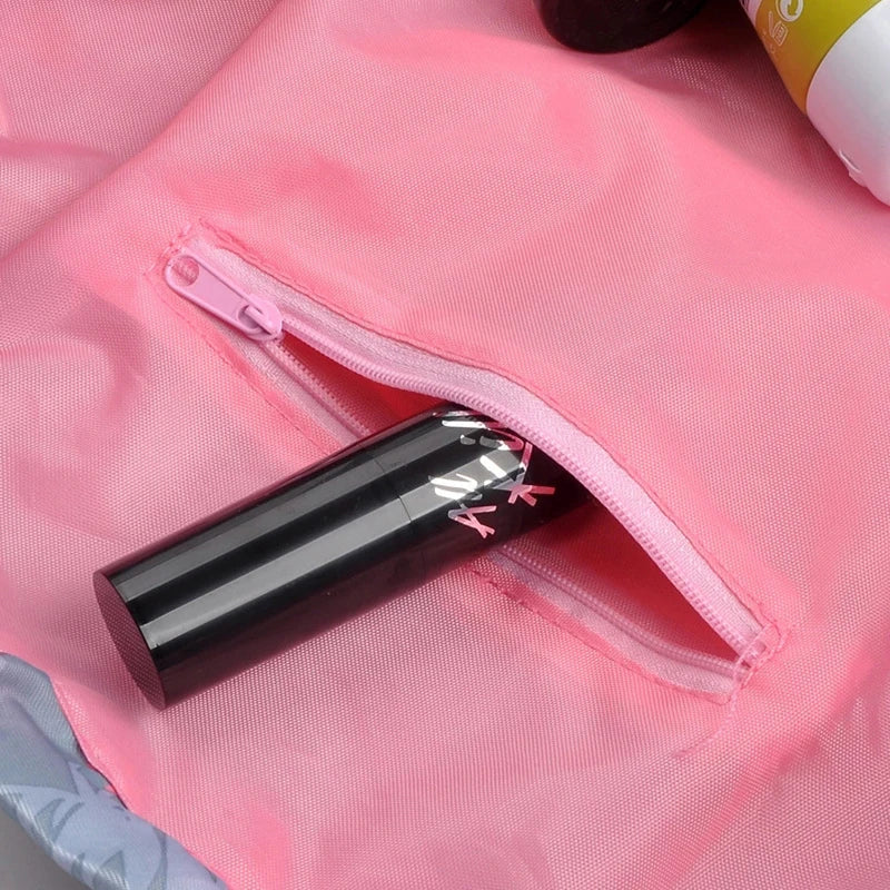 GlamFold Travel Cosmetic Bag – Waterproof Drawstring Pouch