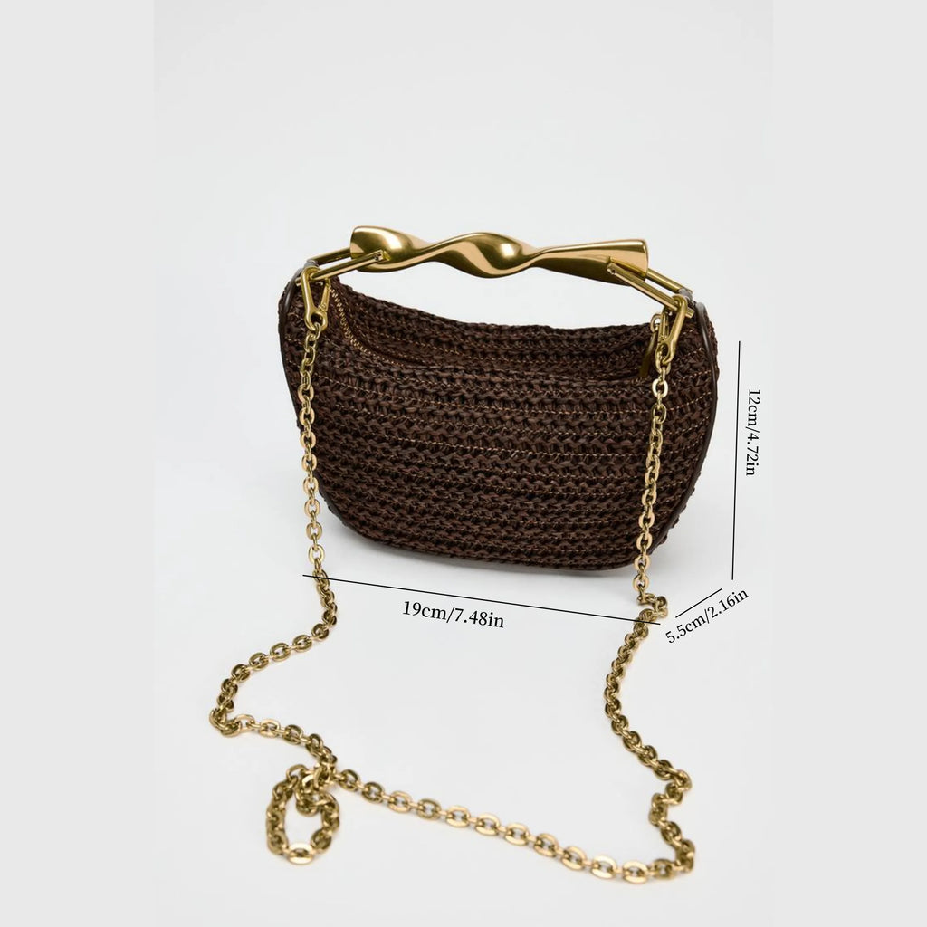 The Soleil Curve™ – Woven Half-Moon Chain Bag